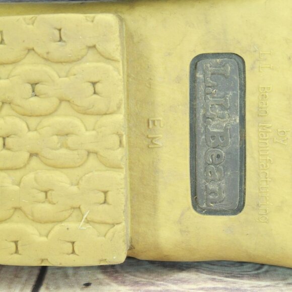 LL Bean Brown Leather Lace Up Round Toe Unlined Ankle Duck Boots Size 9 M - Picture 8 of 9